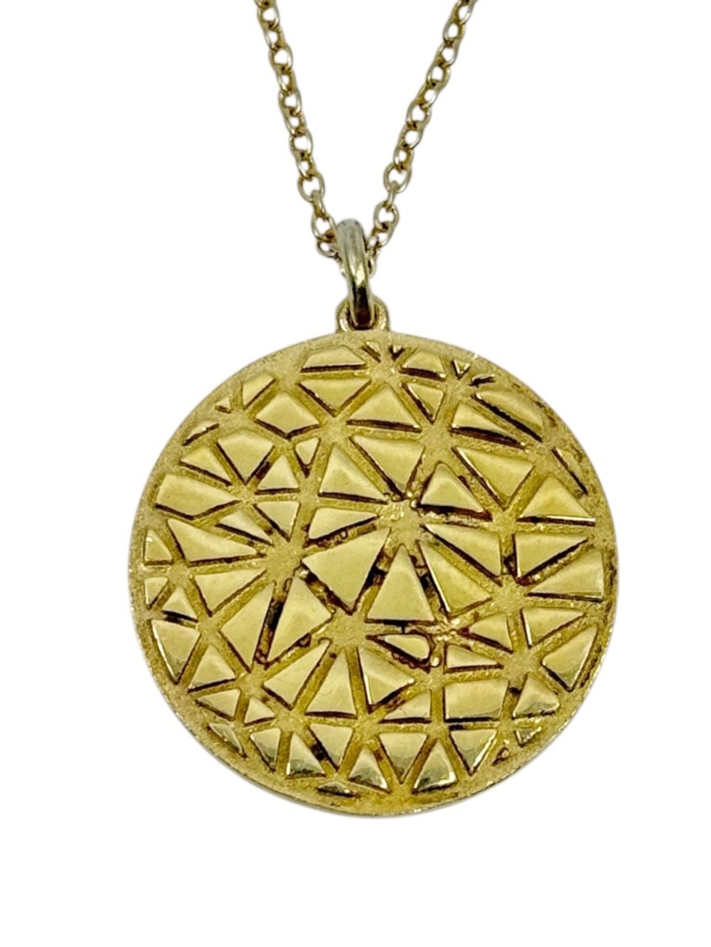 Haniotis 18k gold over sterling silver illusion Medallion pendant necklace GM989